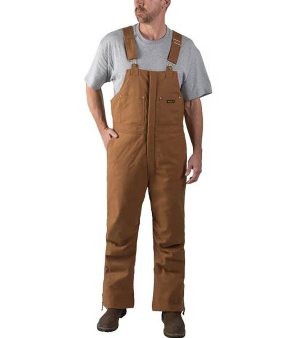 Walls Zero Zone Mens Tan Insulated Flex Duck Bib Overalls Coveralls Size L Tall